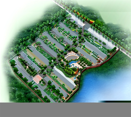 绿荫家园园林景观设计鸟瞰图